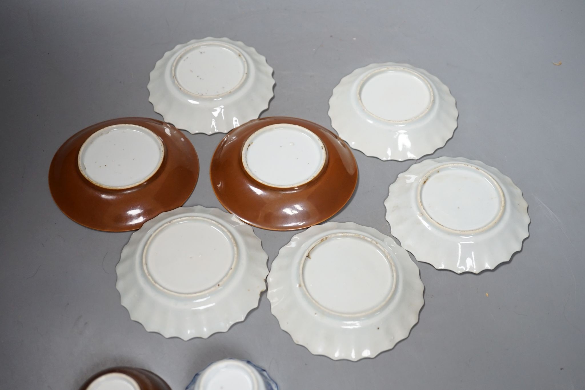 Chinese export cups and saucers - 11 items